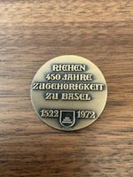 Plakette Riehen 450 Jahre Zugehörigkeit zu Basel 1972