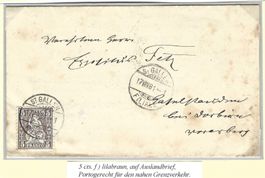 Grenz-Faltbrief 30f,  St.Gallen - Dornbirn
