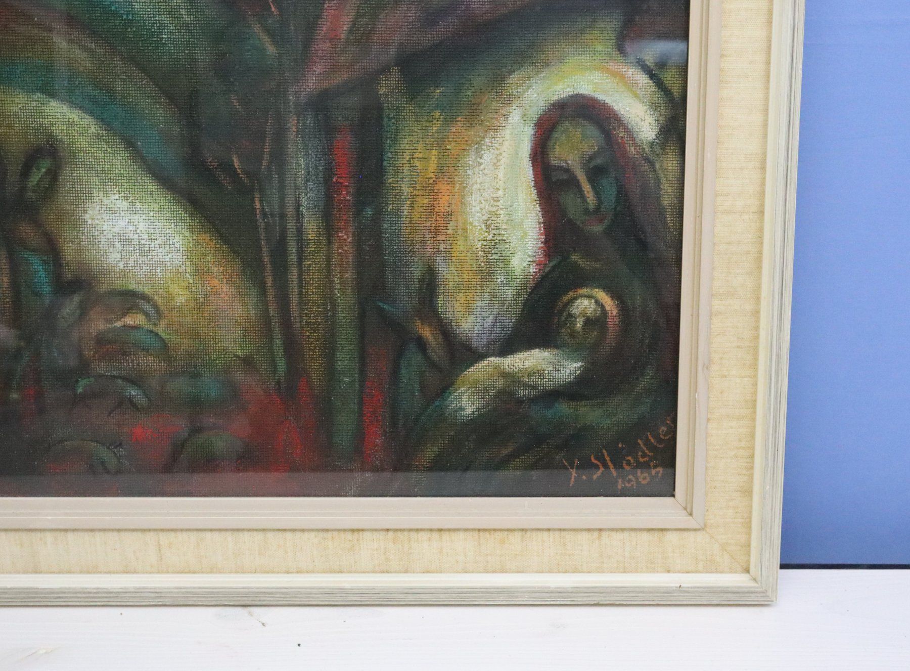 Gemälde: Yan Städler, Mischtechnik hinter Glas, religiöses Motiv – Gebraucht aus Zug von Kunst-Fundgrube 4