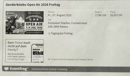 2x Tickets Genderbüebu Open Air Freitag