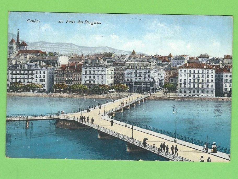 Cartoline postali: Genève.  Le Pont des Bergues – Usato da Zürich venduto da t24_de