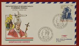 VATIKAN DEUTSCHLAND FLUGPOST PAPST FLUG ROM BONN KÖLN 1987