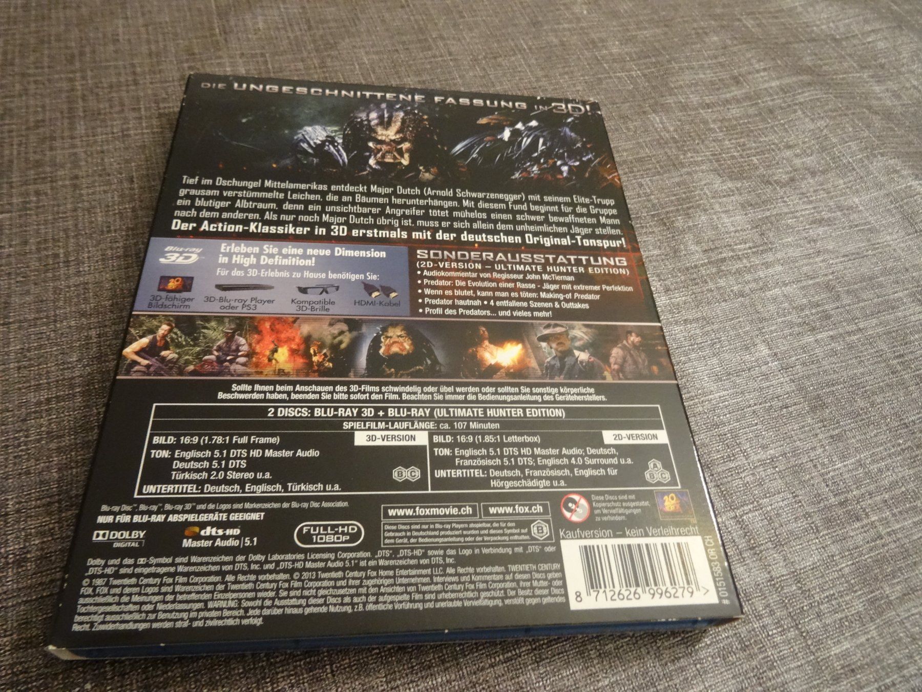 Tutti i DVDs: Predator 3D Blu-ray UNGESCHNITTE FASSUNG – Usato da Olten venduto da Disc-Verkauf 1