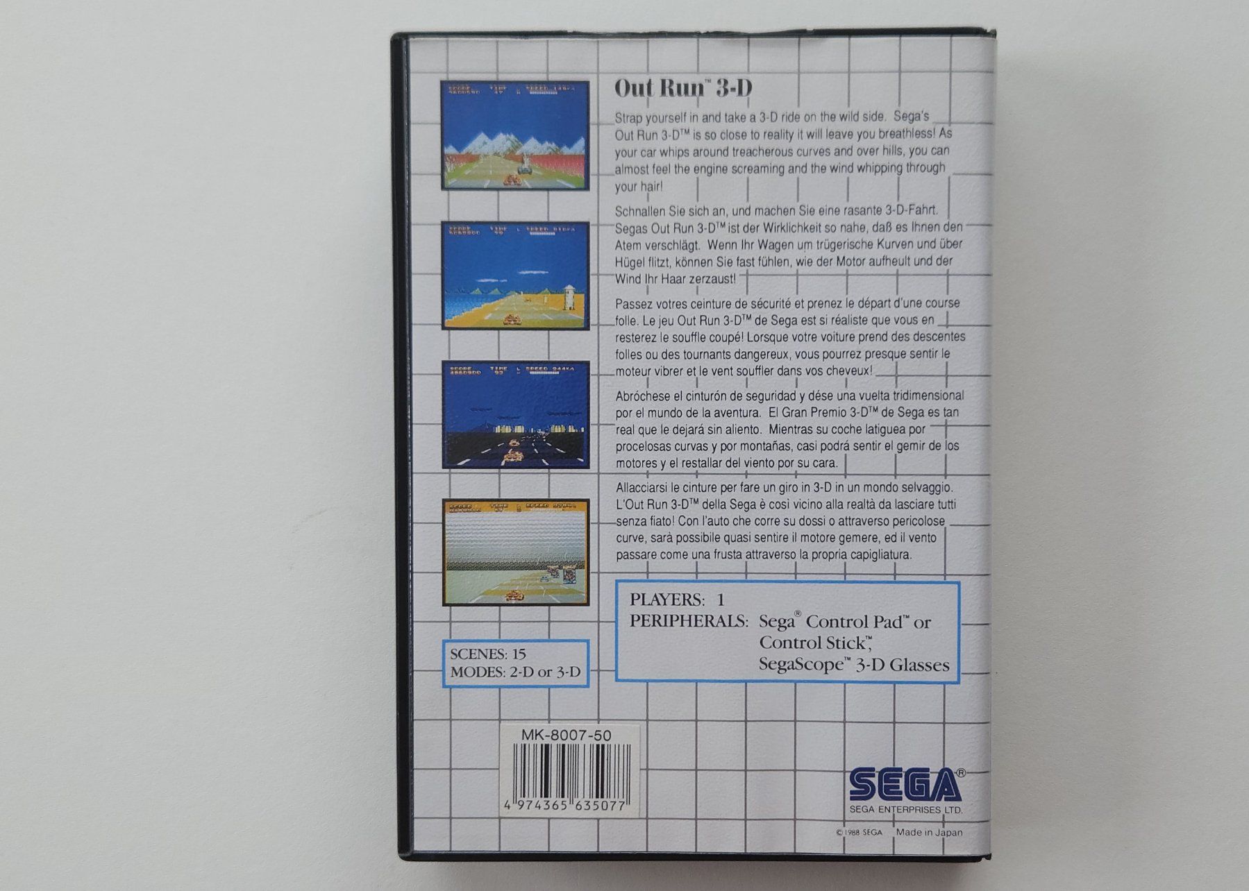 Sega Giochi: [Rare] Out-Run 3-D (3D Brille) - Master System – Usato da Autigny venduto da zel_gvl5 2
