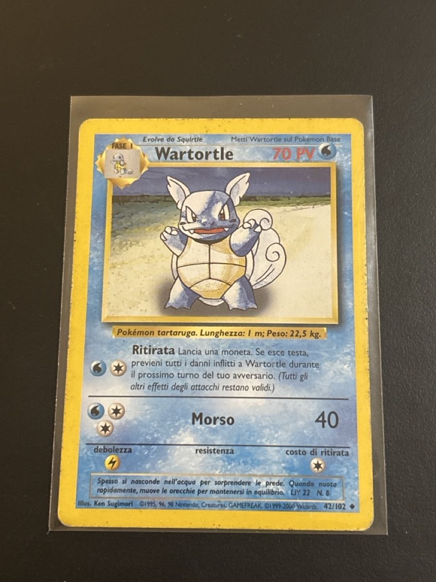 Pokémon Carte collezionabili: Pokémon Wartortle 42/102 Base Set – Usato da Caslano venduto da Luke_