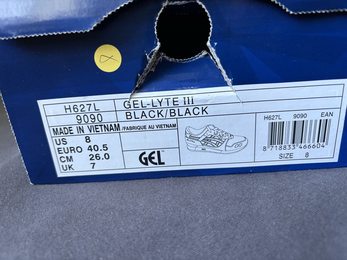Asics Herrenschuhe: Asics Gel-Lyte III Black/Black, Grösse 40.5 – Gebraucht aus Dübendorf von mba_5yvw 1
