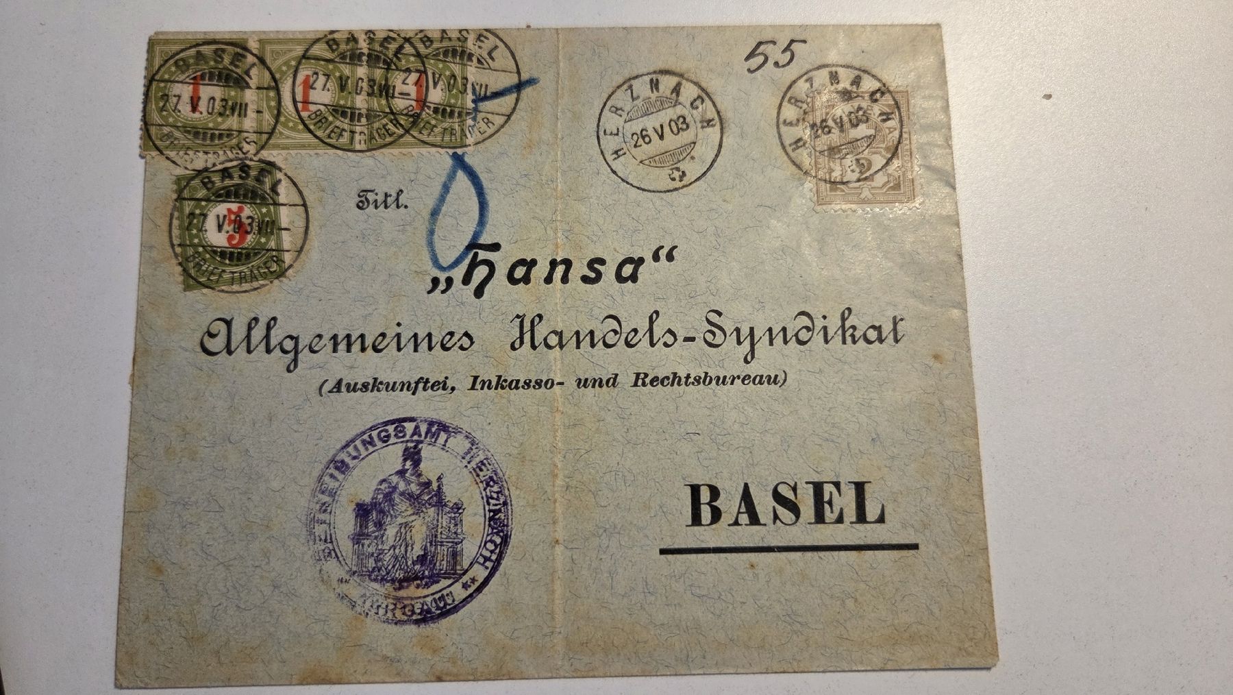 Tutti i francobolli: 1903 Taxbrief  – Usato da Arni AG venduto da Moth68