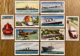 1938 - 10 Antike SPEED Sammelbilder aus England englisch