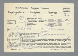 1941, EMPFANSCHEIN K-0 RÜTLI 1.VIII.41, NICHT HÄUFIG!