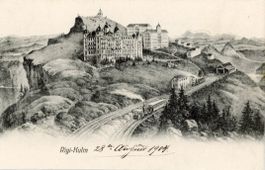 Rigi - Kulm   SZ   mit Dampfeisen-Bahn     ca. 1900