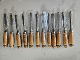 12-teiliges Stechbeitel-Set mit Holzgriff neu
