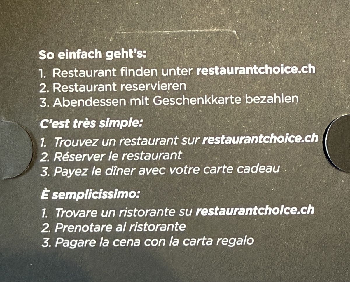 Cartoline: Restaurant Choice Karte 250.- – Nuovo e nell'imballaggio originale da Uster venduto da yan_bd8l 2