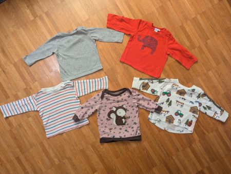 Winter-Baby-Shirts, Grösse 68, 5 Stk.