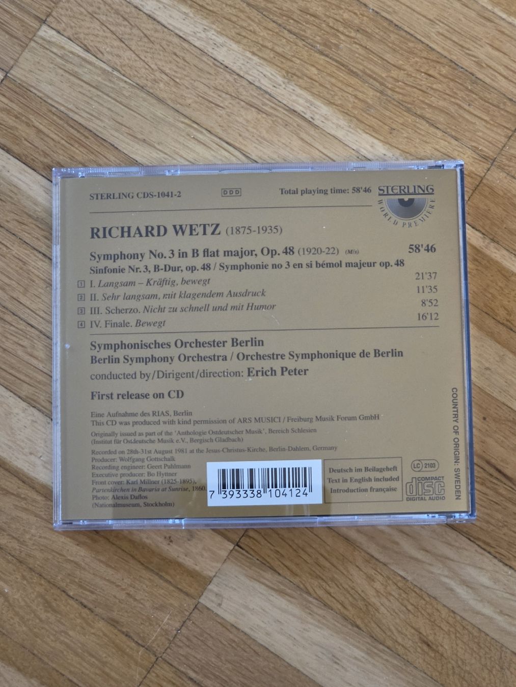 CD: CD: Richard Wetz: Symphonie Nr. 3 – Usato da Aesch BL venduto da immon 1