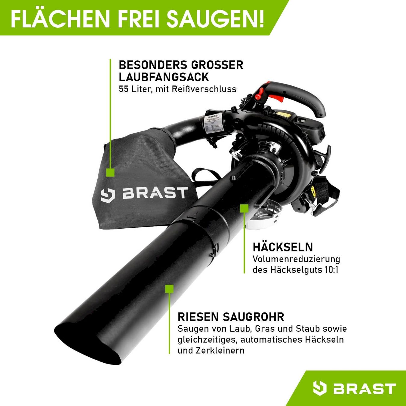 Laubbläser & Laubsauger: BRAST Benzin Laubsauger Laubbläser – Neu und originalverpackt aus Bottighofen von zaap 3