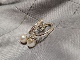 Thomas Sabo Creolen, 925 Silber, Perle Zirkonia, NEU