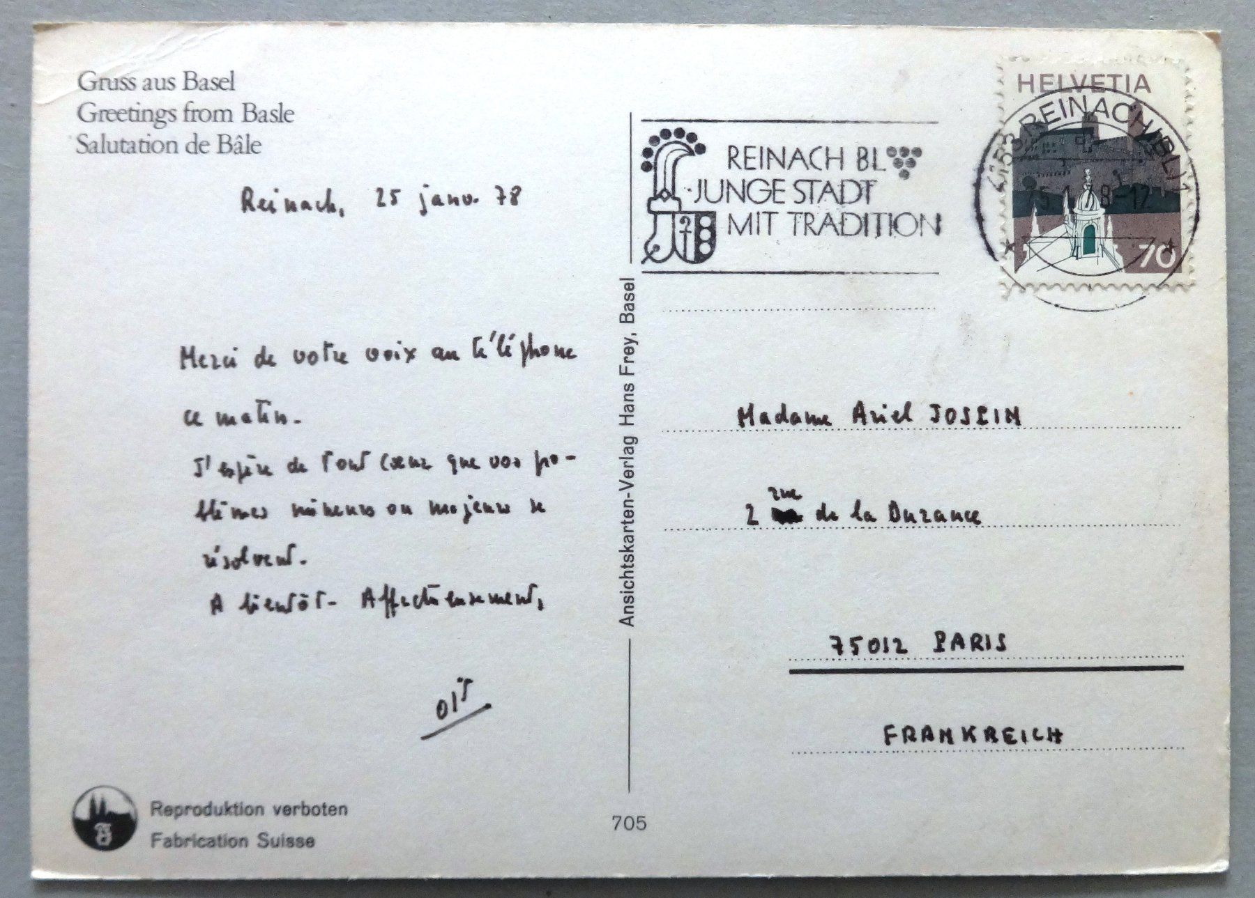 Cartoline postali: Gruss aus Basel – Difettoso da Fétigny venduto da Billy2miny 1