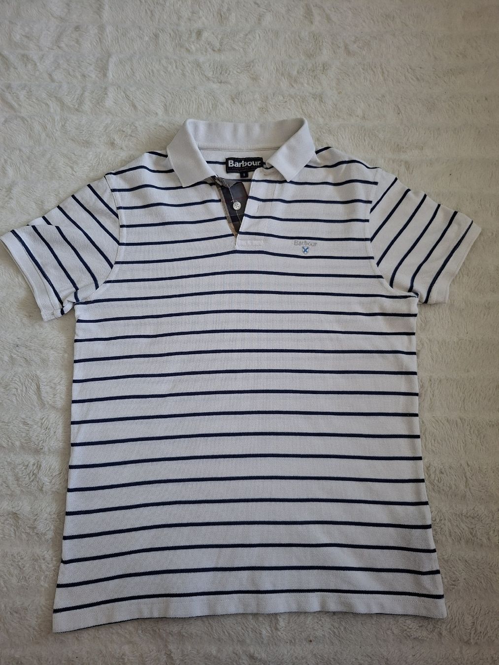 Barbour Magliette Polo: Polo Barbour rayé blanc et bleu taille S  – Usato da Renens VD venduto da ser_j2fn 2