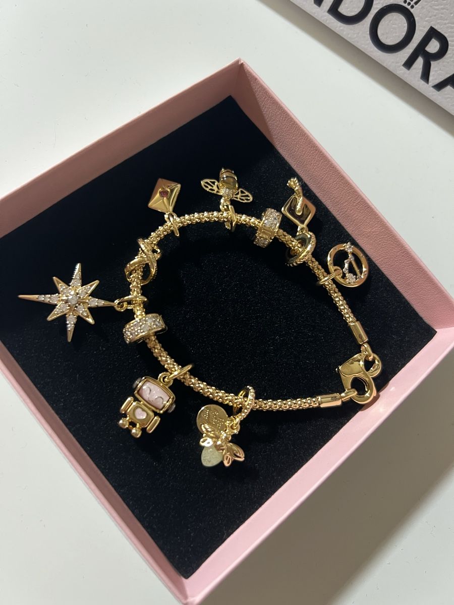 Pandora Bracciali & Braccialetti: Pandora Armkette mit Charms – Nuovo (secondo la descrizione) da Lungern venduto da sabrinaming 2