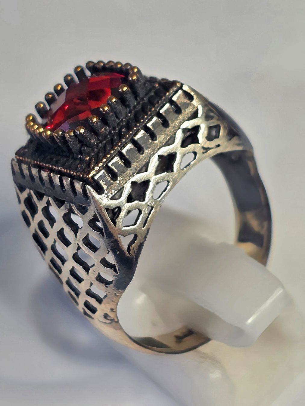 Bagues: Granat Silber Ring – Neuf (Voir description) à Zürich par adriben 7