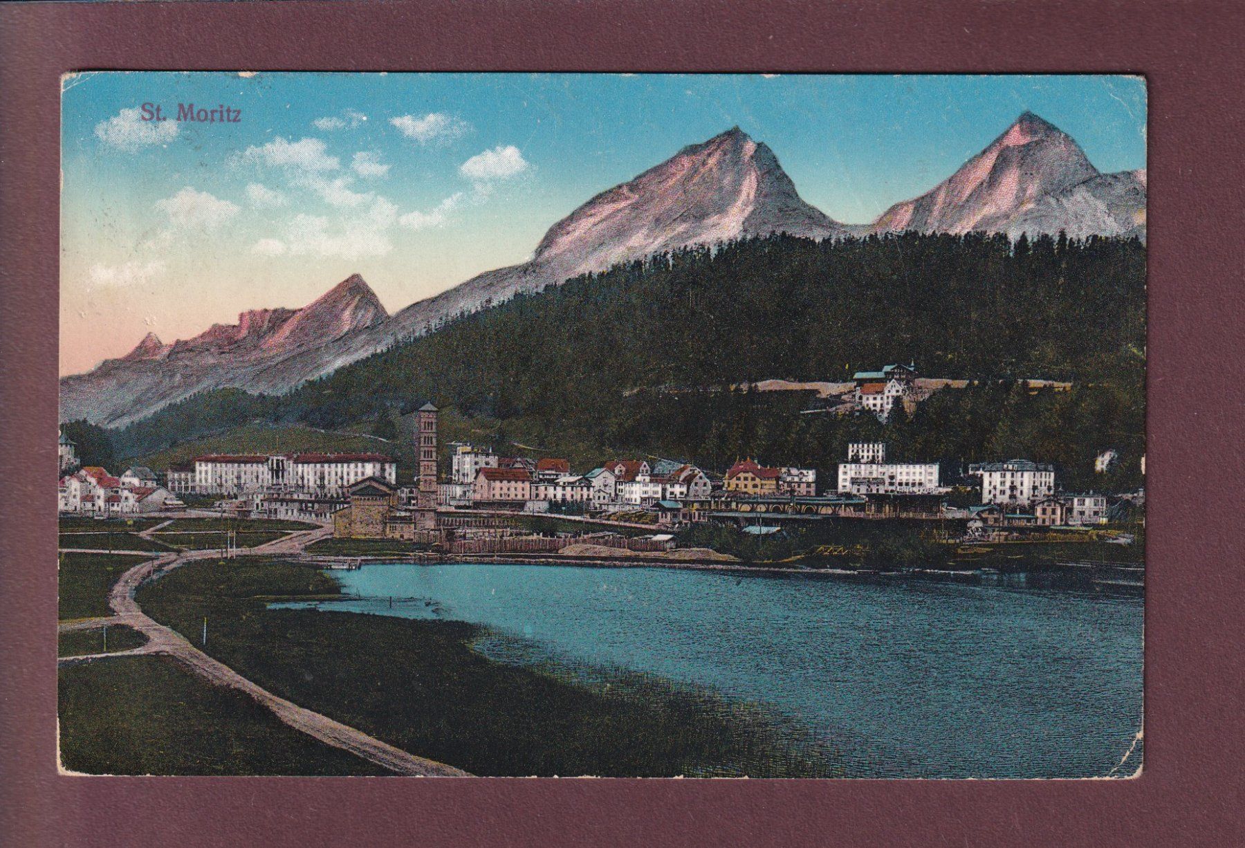 Cartoline postali: ST. MORITZ - 1928 – Usato da Pully venduto da nicecards