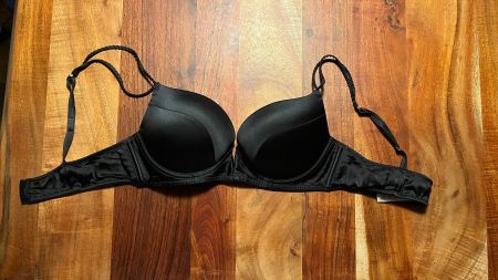 Elegant Black Satin Push-Up Bra