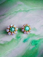 Boucles d’oreilles Petite Fleur Émeraude