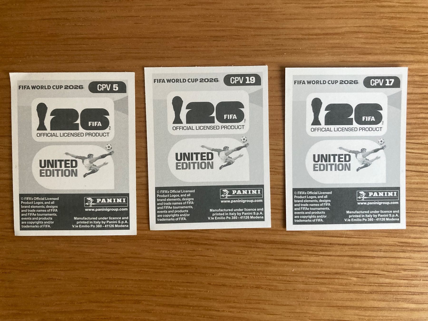 Panini Sammelbilder & Trading cards: WM Sticker CPV 5, 17, 19 – Neu (gemäss Beschreibung) aus Winterthur von Whitefish 1