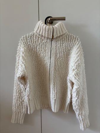 OYSHO Strickjacke mit Reissverschluss – Creme – Gr. S