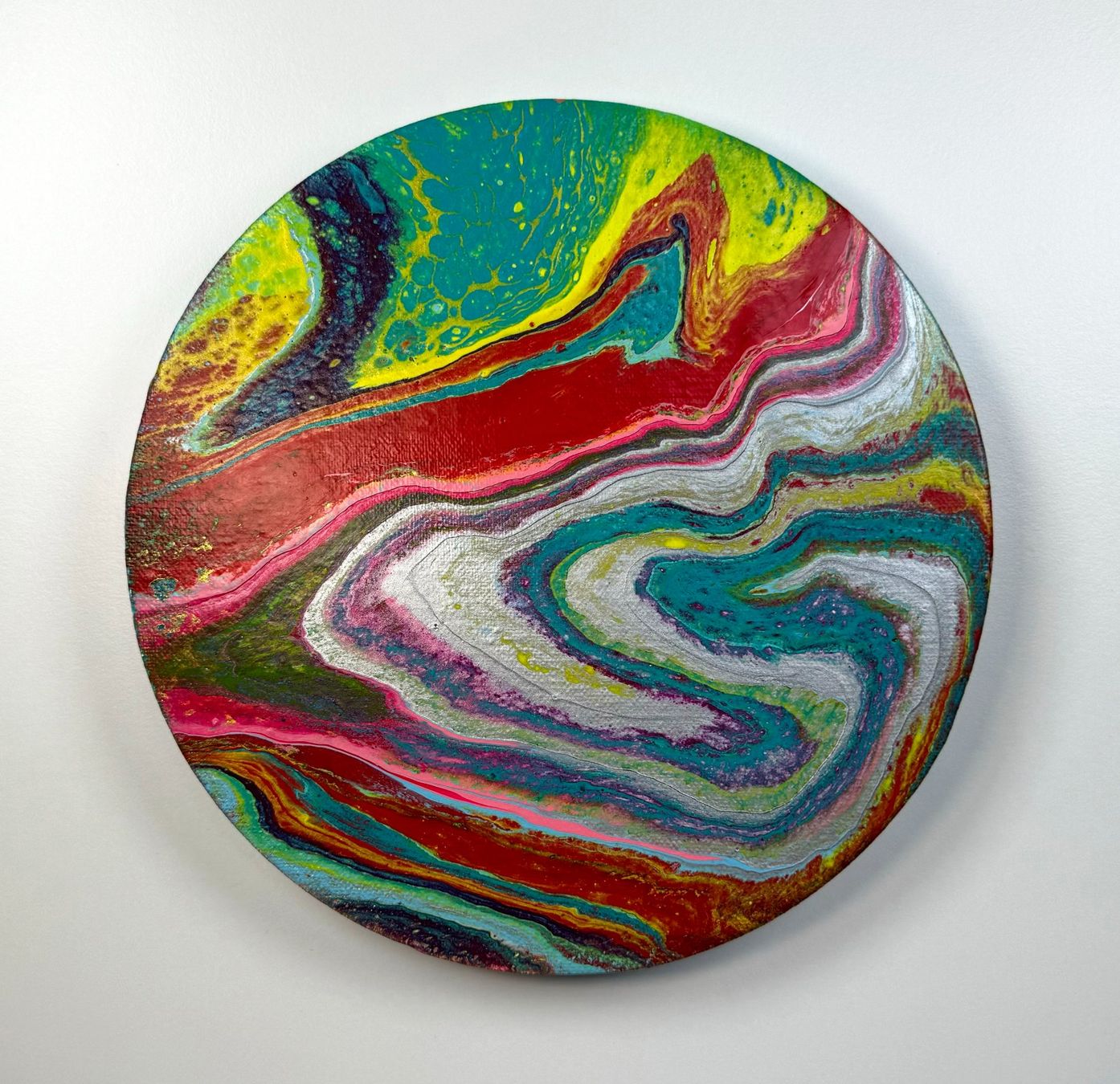 Dipinti: Acryl-Flüssigmalerei, kreisförmig – Usato da Schlieren venduto da MayaSheng1983