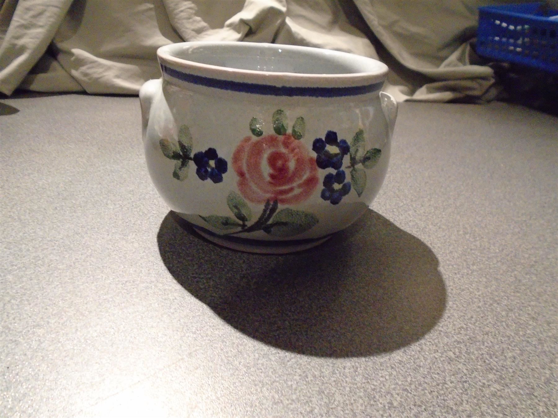 Töpfe: Töpfchen grau/blau, Blumen – Gebraucht aus Zürich von abraxas1291