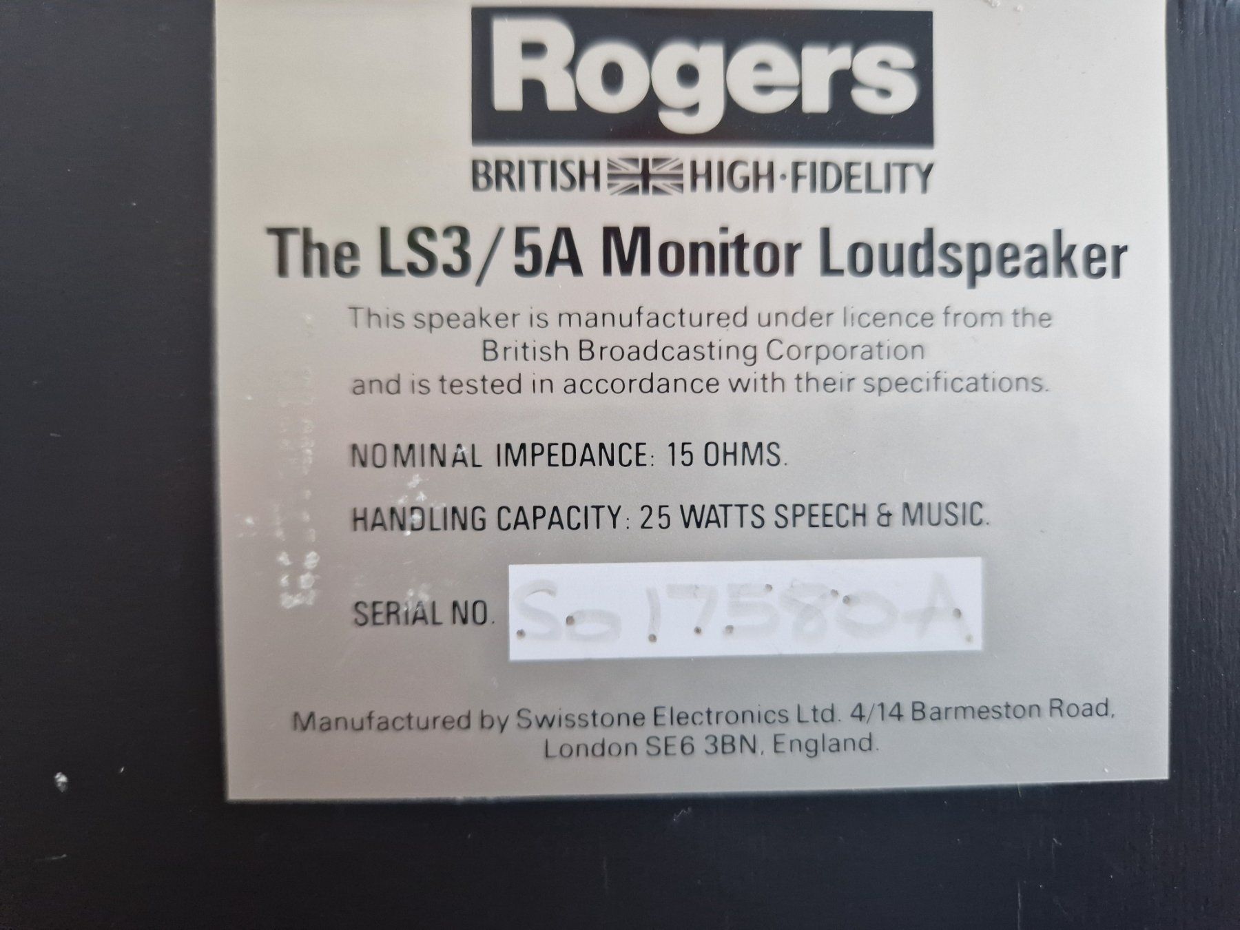 Casse acustiche: Originale Rogers LS 3/5a 15 Ohm 1982 – Usato da Zürich venduto da Thornhd 6