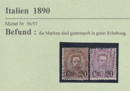 Italien - 1890,Nr.56/57 gestempelt