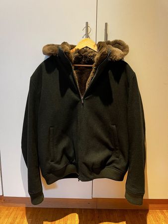 Made In Italy Fur Lined Jacket Green (Loro Piana Storm Syst)