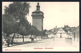 Schaffhausen, Schwabentor mit Strassenpa