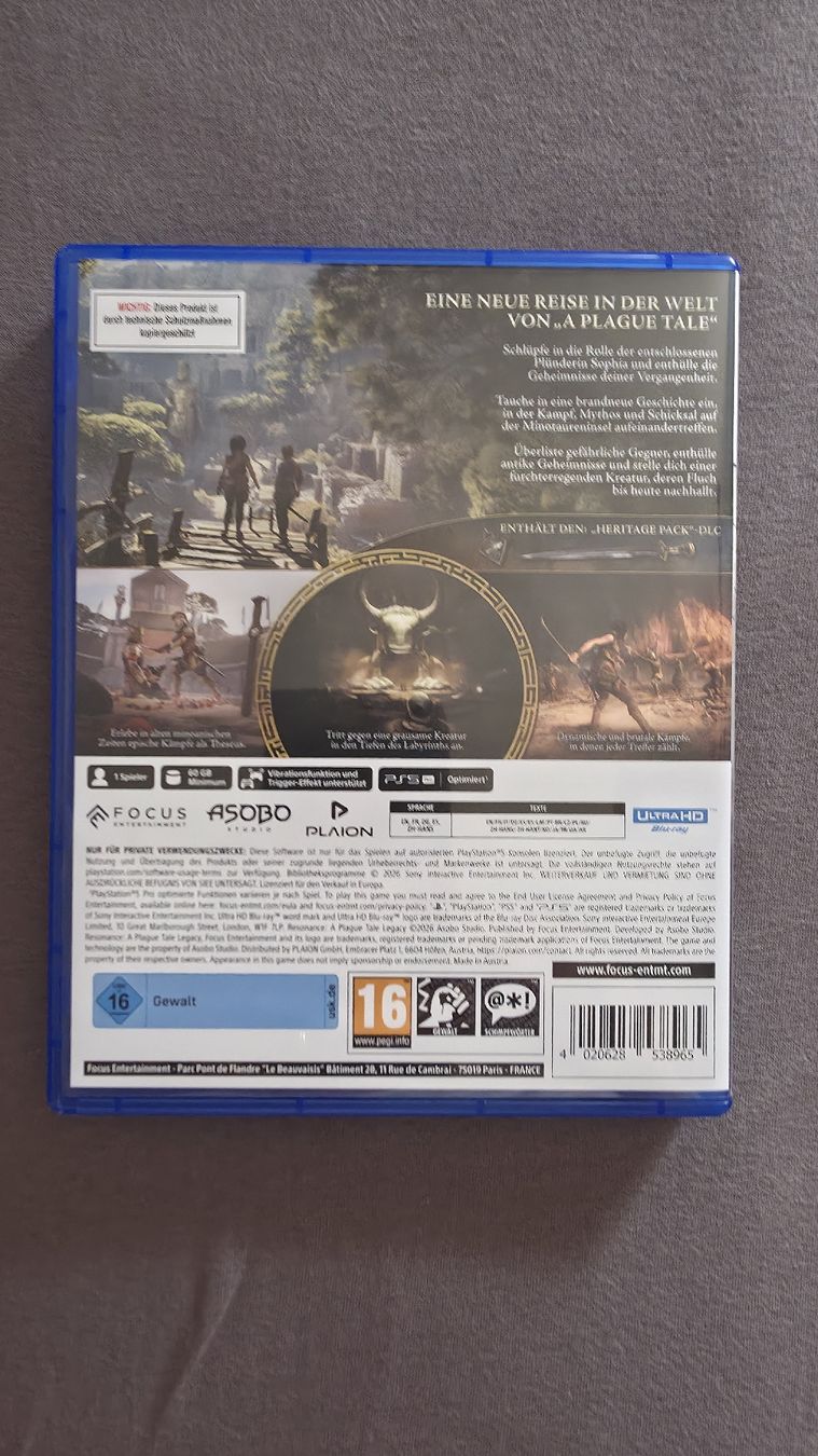 Sony Giochi: PS5 Resonance  A Plague Tale Legacy – Nuovo (secondo la descrizione) da Lausanne venduto da F1l0s 1