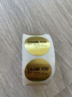 Goldene "Thank You" Sticker-Rolle - Neu & ungebraucht!