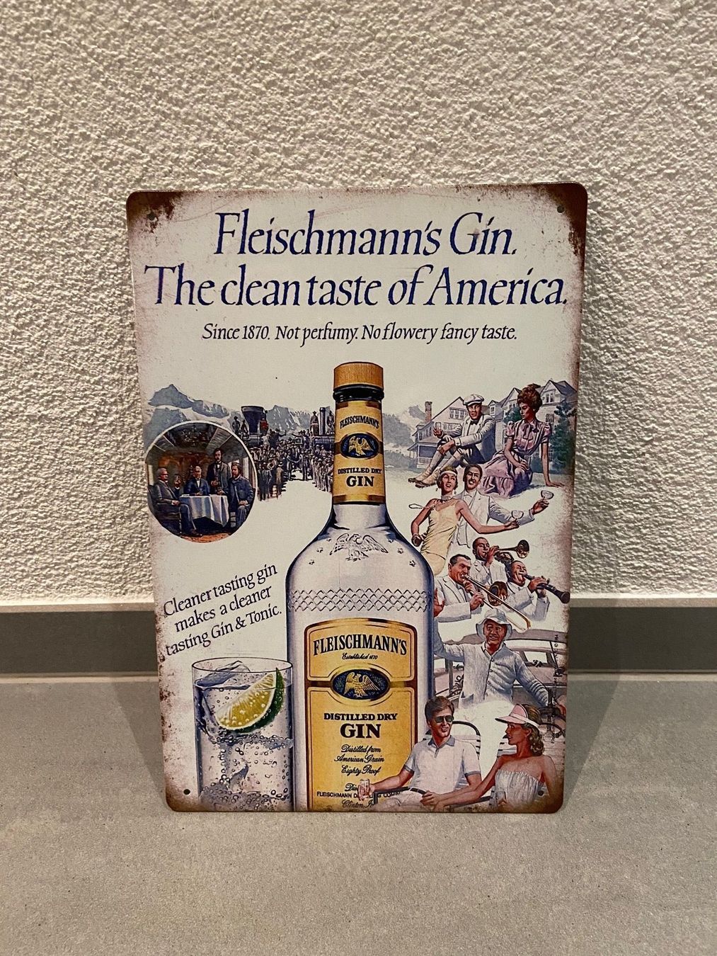 Insegne: FLEISCHMANN‘S GIN  / NEU / BLECHSCHILD/ 1 Pcs. – Nuovo e nell'imballaggio originale da Seon venduto da Aaargauer01