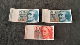 Fr.10.- + 20.- Banknoten Schweiz