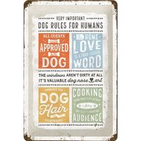 Blechschild 3D-DOG RULES FOR HUMANS
