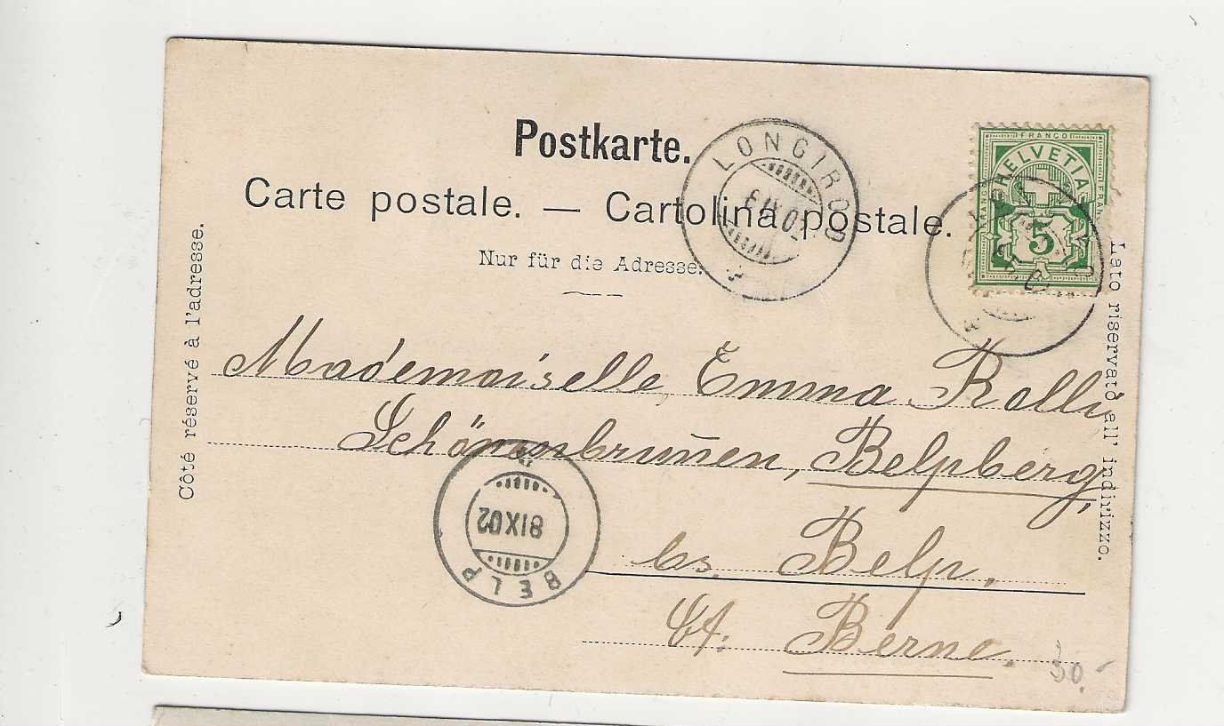 Ansichtskarten: Longirod, 1902 – Gebraucht aus Spiez von Niesen20 1