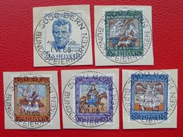 1966 PRO PATRIA: B128-B132, Serie mit Ersttags-Vollstempeln