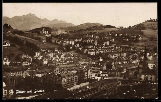 Cartes postales: AK St. Gallen, Panorama mit Säntis – D'occasion à Berlin par bartko-reher