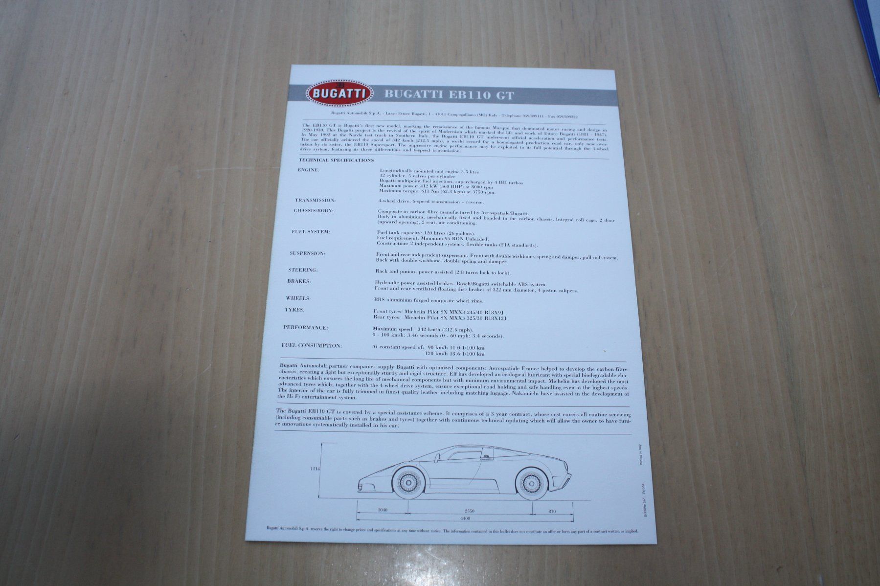Bugatti Documenti: Bugatti Automobili Prospekt EB110 & SS – Usato da Wikon venduto da erwin400 5