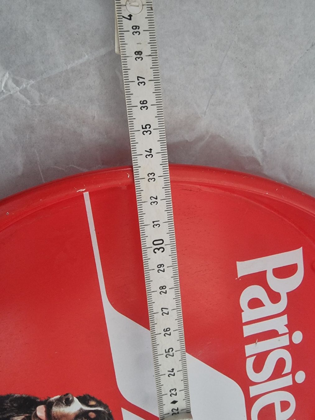 Untersetzer: Tablett Parisienne rot rund Durchmesser ca 34 cm – Gebraucht aus Olten von Mezopotamya 4
