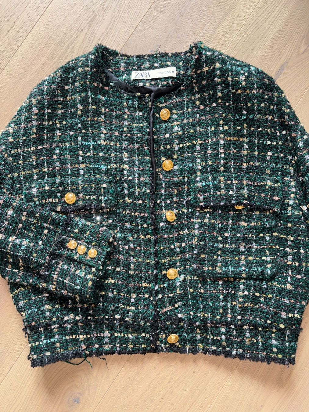 Zara Vestes: Veste en tweed vert/or Zara – Neuf (Voir description) à Genève par