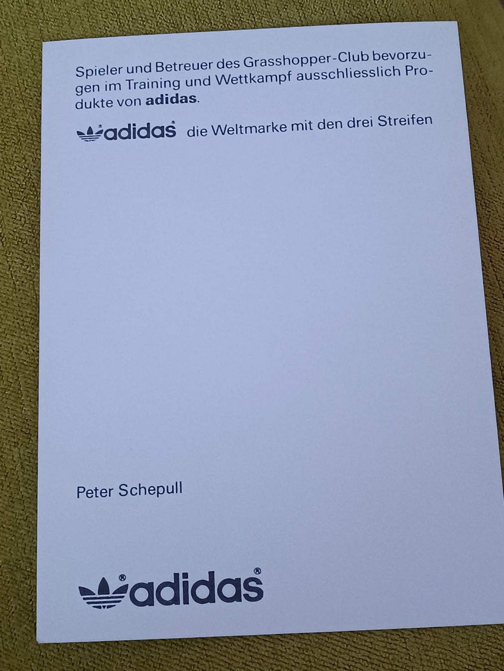 Autografi: Peter Schepull - GC - 80er Jahre - handsigniert – Usato da Menziken venduto da Autogramme 1