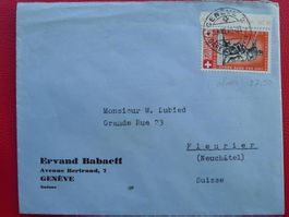 1940, B5c auf Brief: Einzelfrankatur von GENEVE
