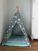 Spielzelt Tipi mit Bällebad ohne Bällen Sterne grau