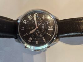 Elegante Fossil Herrenuhr mit Lederarmband, Schwarz TOP! ...